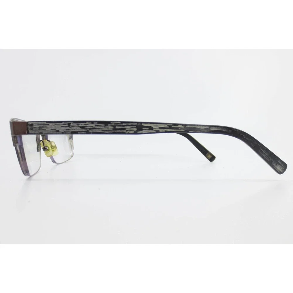 Benjamin 025 Eyeglasses Dark Brown Grey Semi Rimless Rectangular Frame 53-18-140